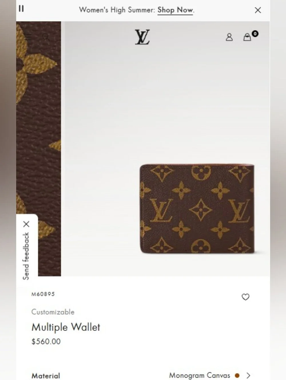 Louis Vuitton Brown Textured Leather Bi-Fold Card Holder Wallet